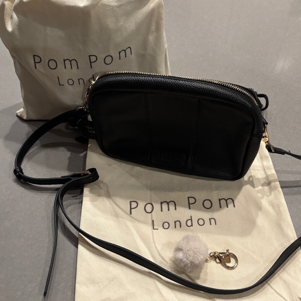 The Pom Pom London City Bag in Black + 9 Unique Straps & Pom Pom Keychain